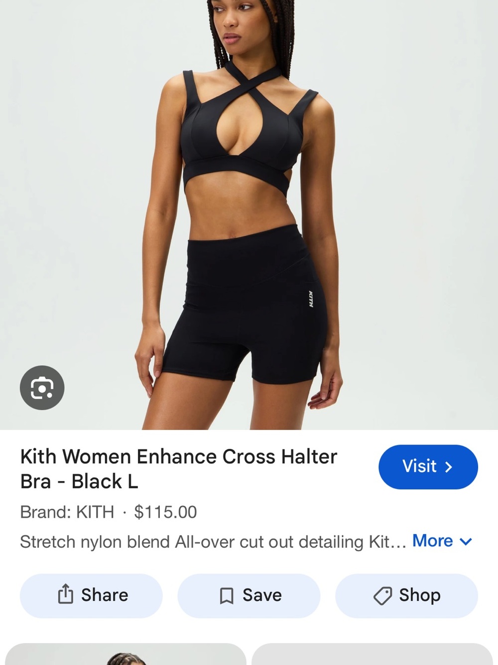 Kith Cross Halter Keyhole Sports Bra - Black and leggings